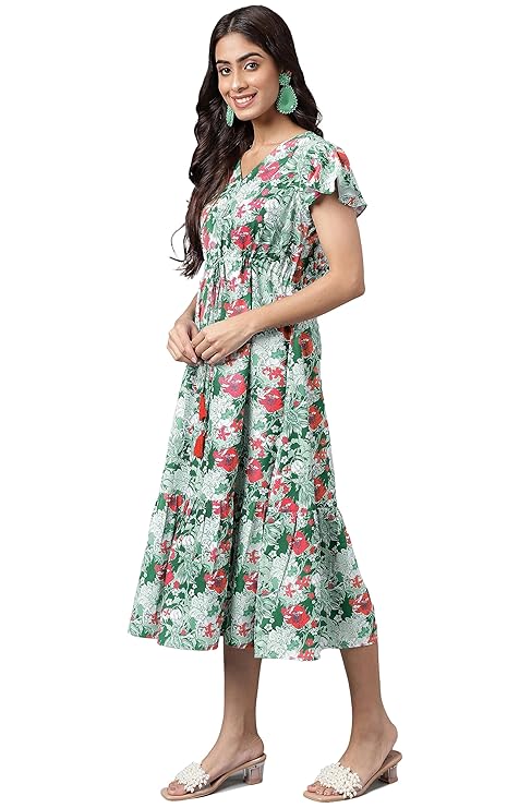 Crepe A-Line Midi Dress