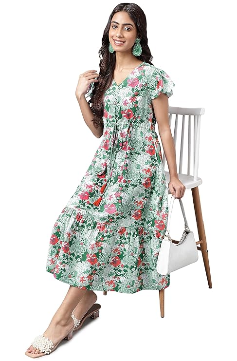 Crepe A-Line Midi Dress