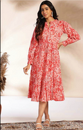 Women's Cotton Floral Fit & Flare Dress