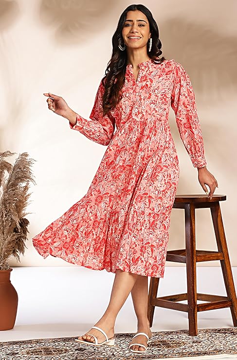 Women's Cotton Floral Fit & Flare Dress